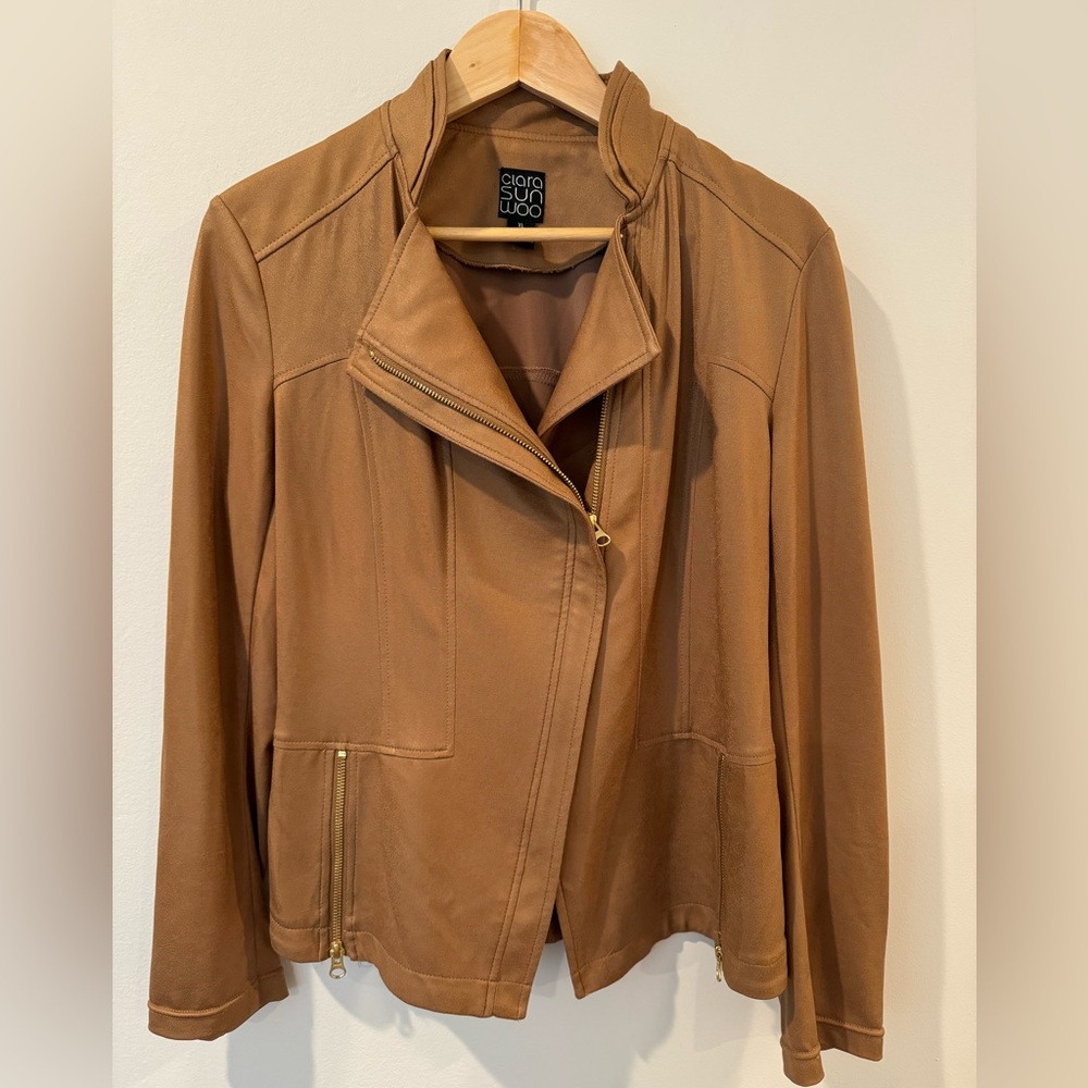 Clara Sun Woo - Liquid Leather Jacket Camel/Tan - Size XL